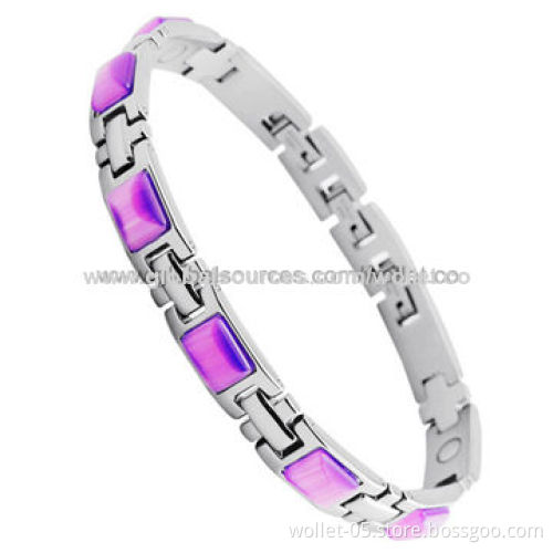 Beautiful Opal Stainless Steel Bracelet, Represents Trend of Fashionable, OEM/ODM Orders Welcomed